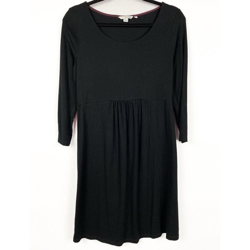 Boden Womens Stretch Long Sleeve Dress 10‎ Black Casual Minimalist Comfort Goth